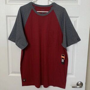 Hawx Work Gear Men’s Large Red Gray Outdoor UPF Stain Resistant Tshirt New